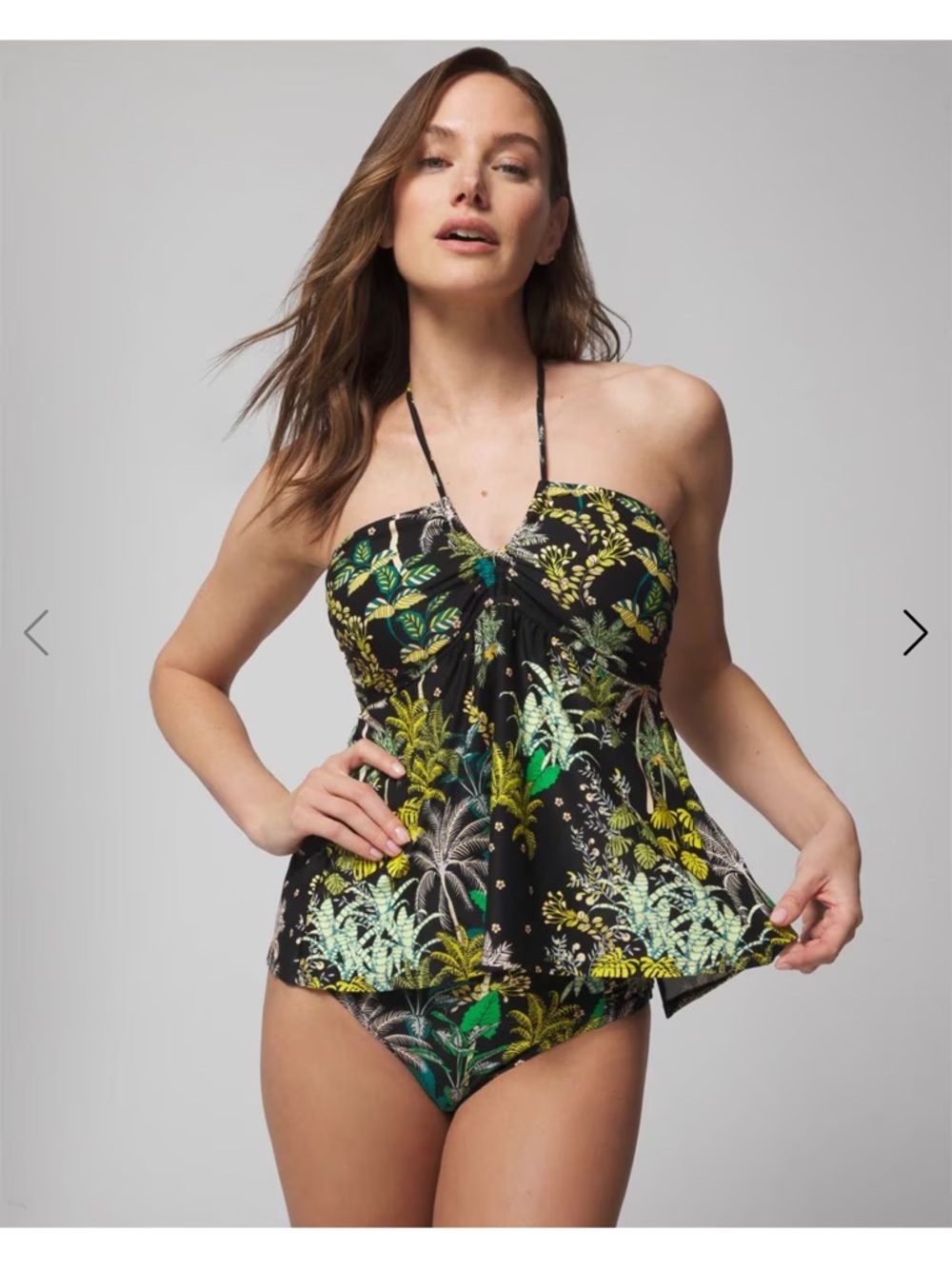 Tropical Print Tankini Top